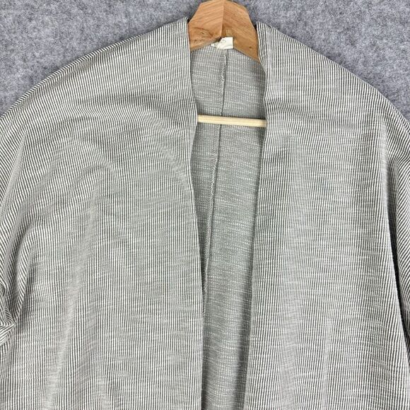 Anthropologie Donni Cardigan Sweater Duster Gray Striped OSFA One Size S M L XL - Picture 2 of 15